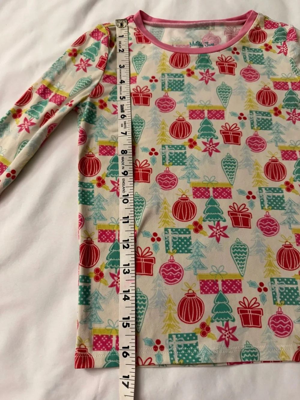 Matilda Jane Pink and Green Holiday Ornament Pajama Set